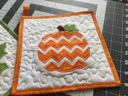 chevron pumpkin pot holder