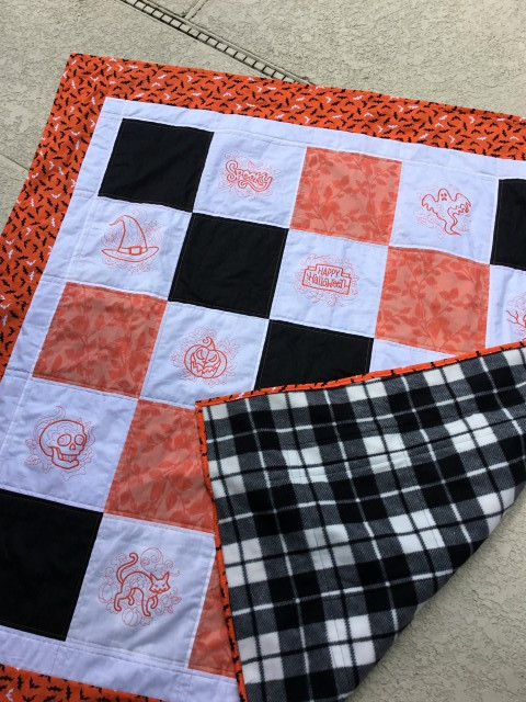 2017 Halloween Doodle Quilt Back