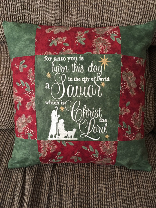 Christmas pillow embroidery