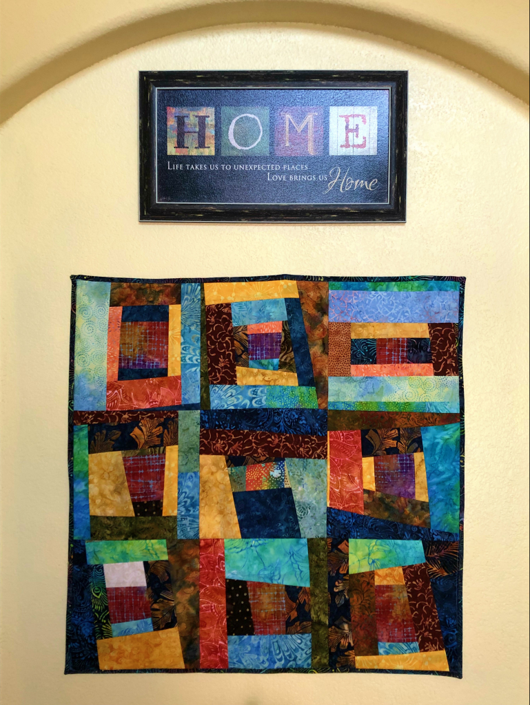improv piecing quilt as you go wall hanging