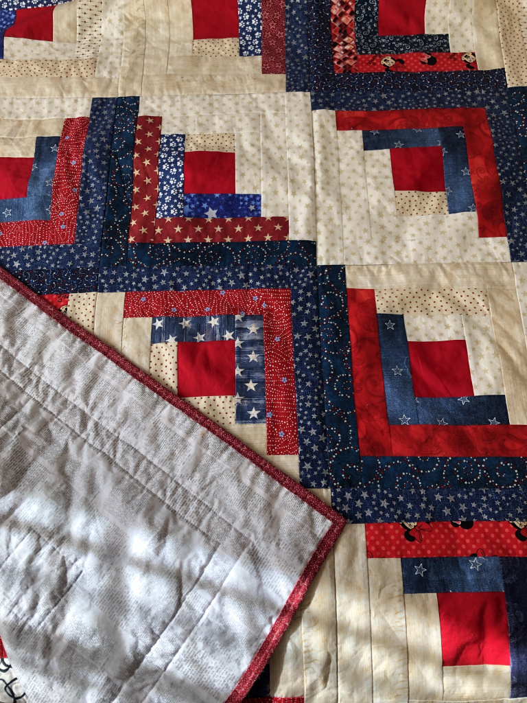 patriotic log cabin throw, creative grids trim tool