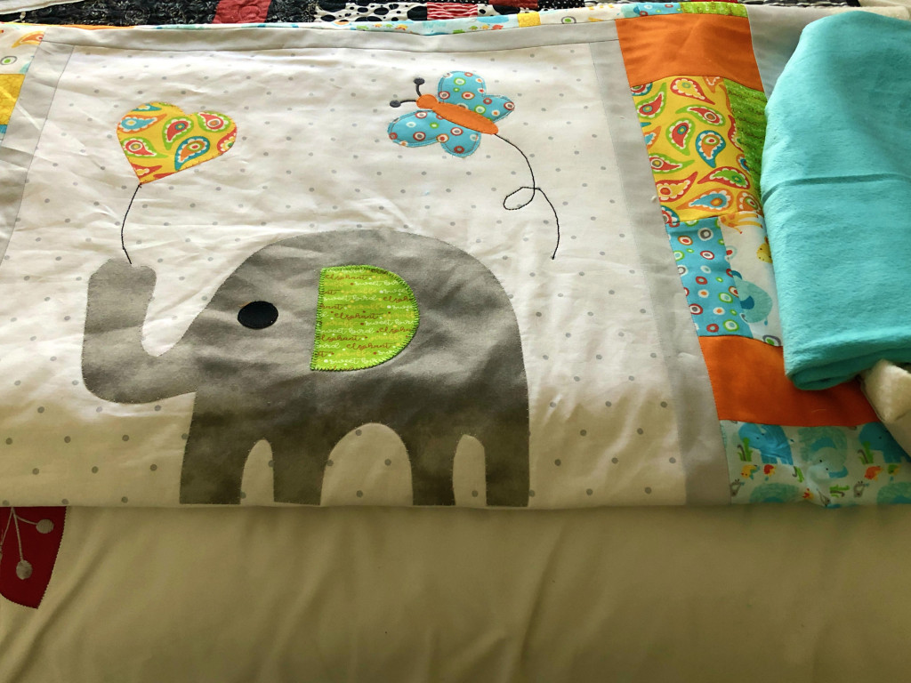 elephant baby quilt applique
