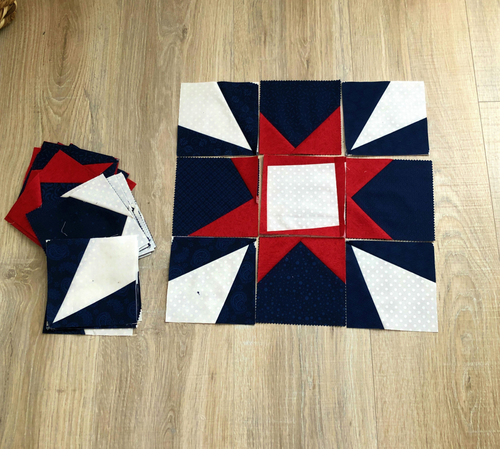 wonky fireworks quilt wip